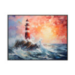 Handmade Oil Painting Canvas Wall Art Decoration Modern Abstract Lighthouse Landscape For Home Decor Rolled Frameless Unstretched Painting - Image 3