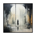 Handmade Oil Painting Canvas Wall Art Decoration Black And White Abstract   Artwork Medieval Black Neoclassicism Wall Decor Street For Home Office Decor - Image 5